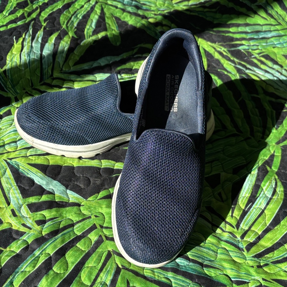 Skechers Dark Blue Mesh Slip-Ons